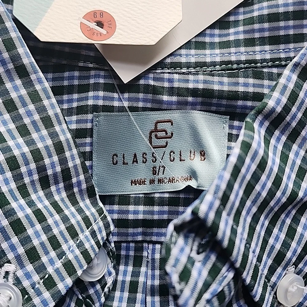 NWT Class Club Long Sleeve Button Down Shirt Size 6/7 - Picture 3 of 6